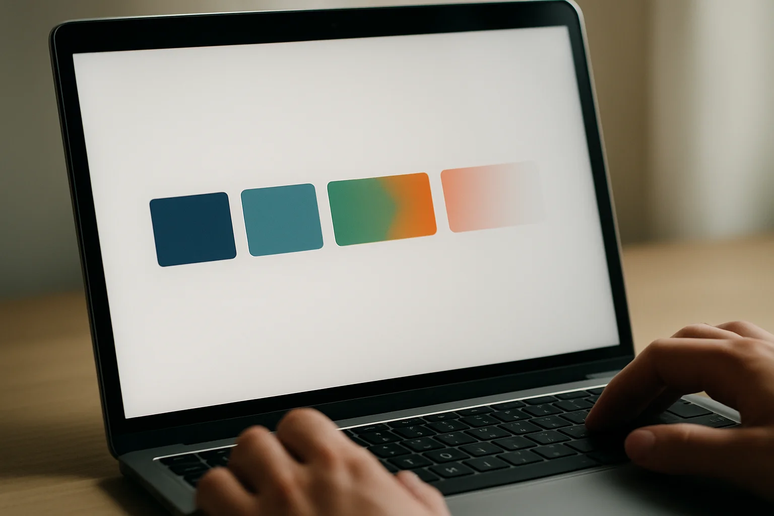 Écran d’ordinateur montrant une liste d’éléments colorés, avec un élément dont la couleur est modifiée et un autre élément retiré de la liste.